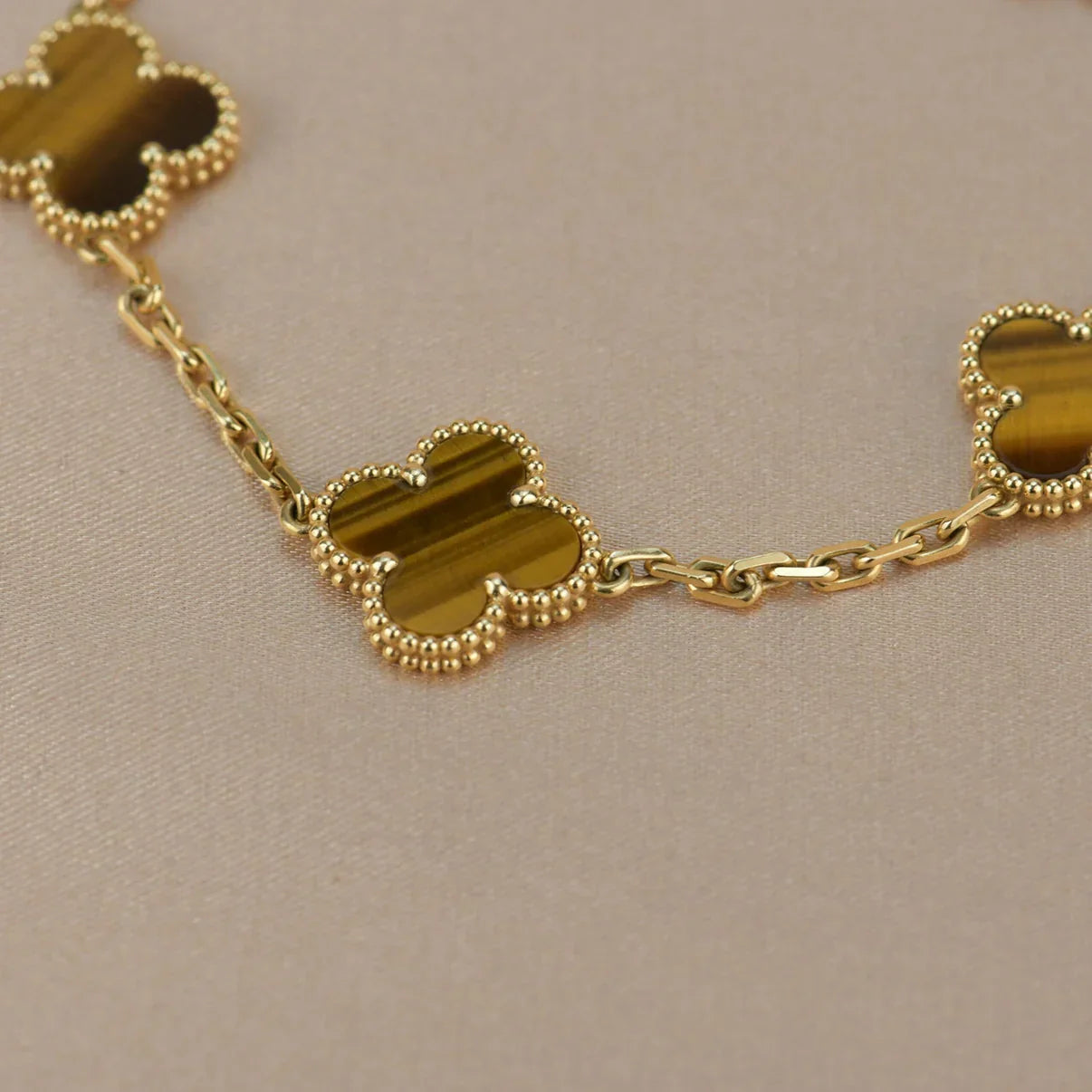 [Dream]New  CLOVER 5 MOTIFS TIGER EYE BRACELET COLLECTION
