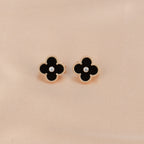 ¡®Dream¡¯CLOVER MEDIUM 1 MOTIFS ONYX DIAMOND EARRINGS