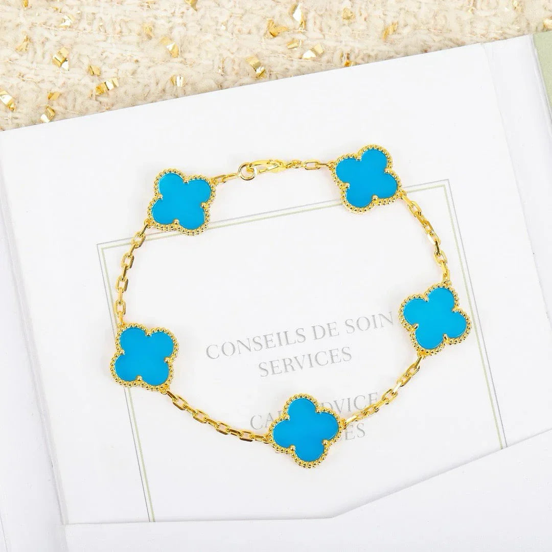 [Dream]New  CLOVER 5 MOTIF TURQUOISE BRACELET COLLECTION