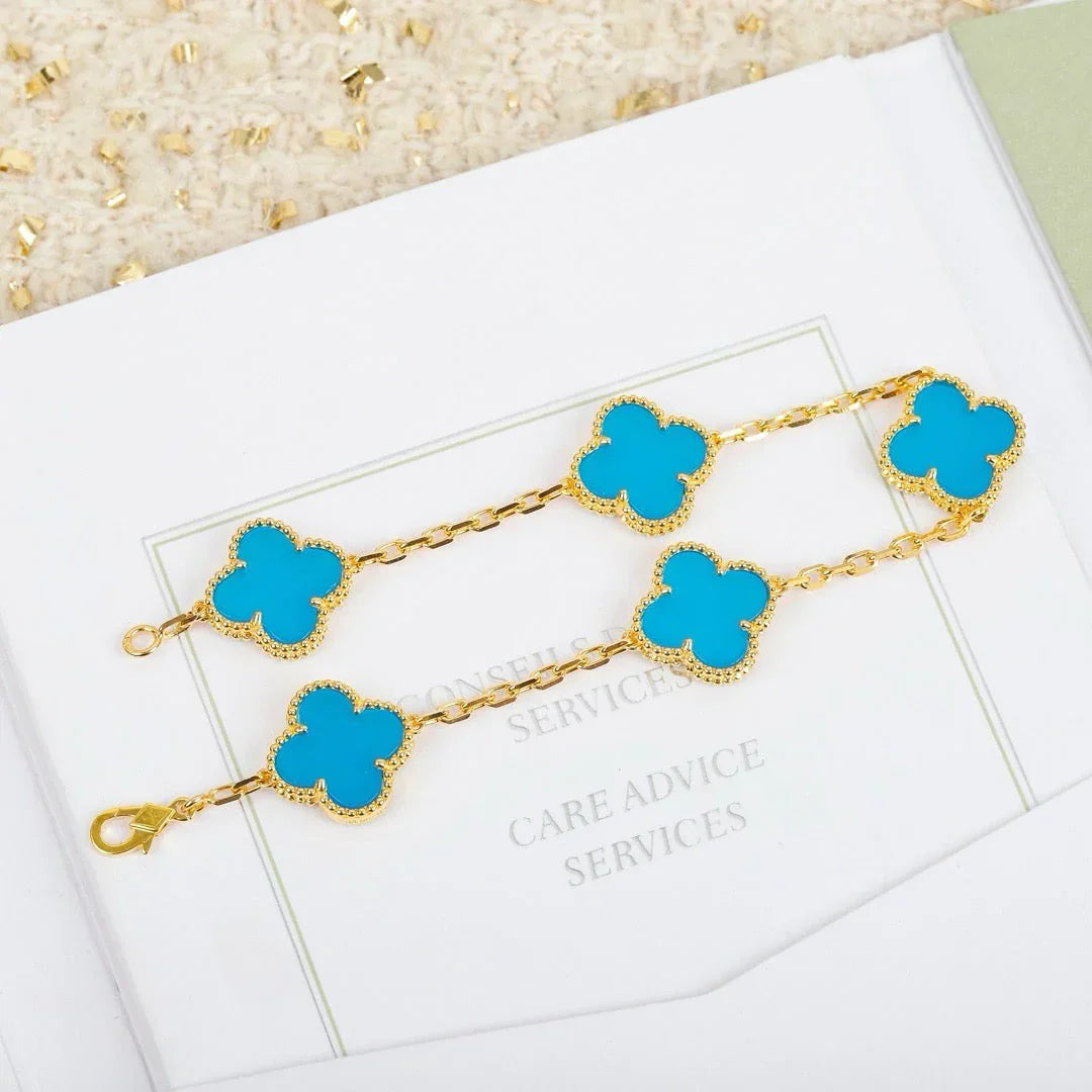 [Dream]New  CLOVER 5 MOTIF TURQUOISE BRACELET COLLECTION