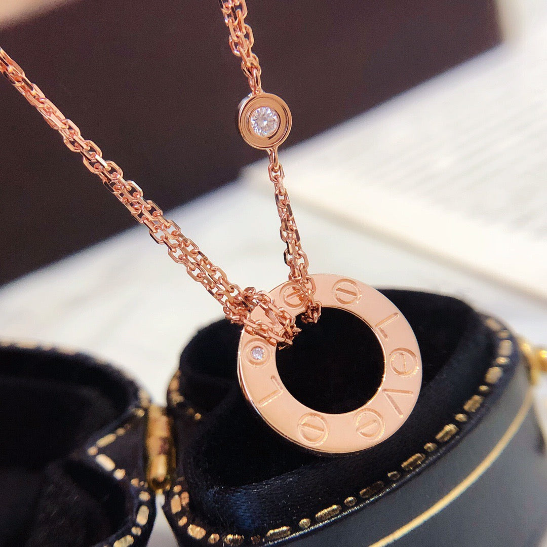¡®Dream¡¯LOVE NECKLACE 16MM 2 DIAMONDS