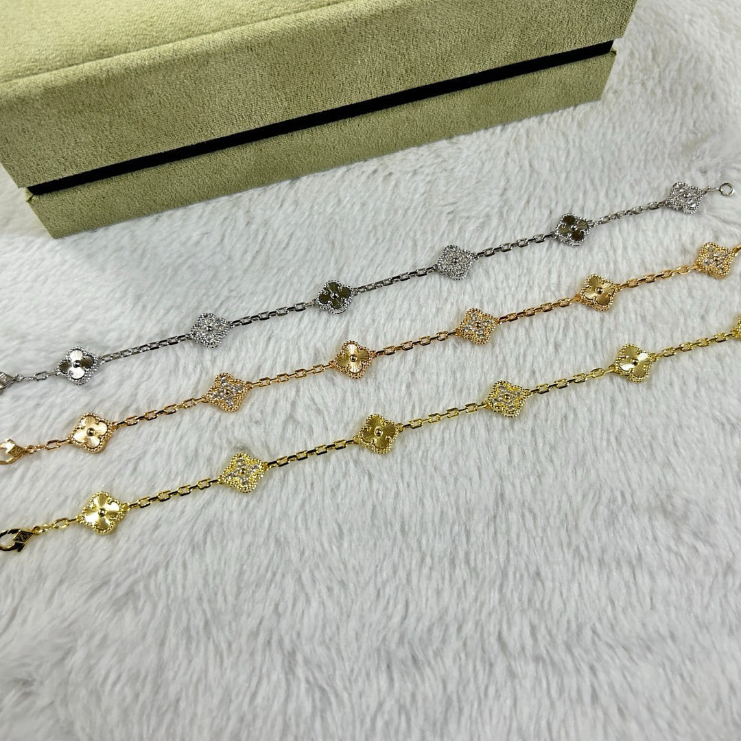[¡®Dream¡¯]CLOVER 6 MOTIF DIAMOND LASER BRACELET