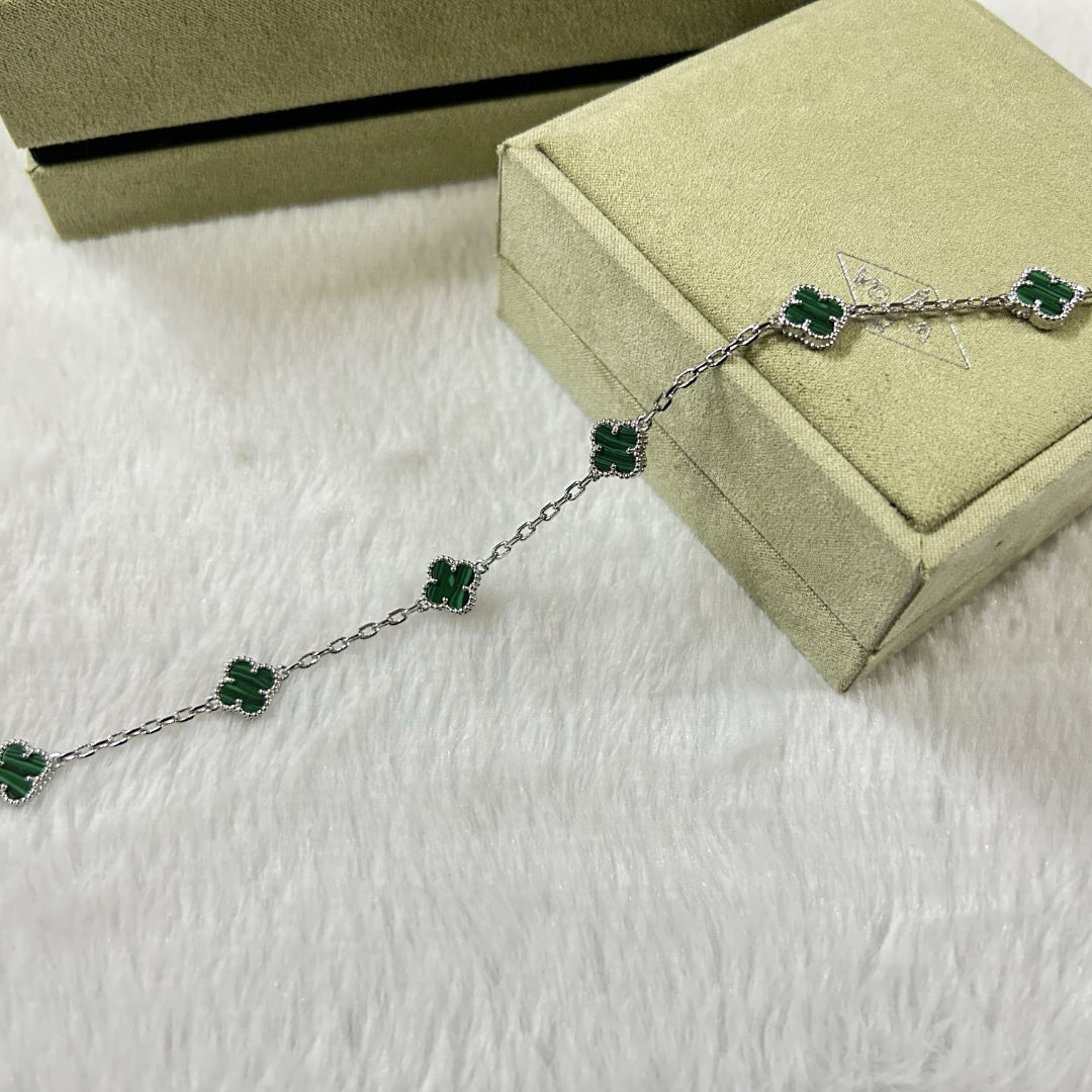 [¡®Dream¡¯]CLOVER 6 MOTIF MALACHITE BRACELET