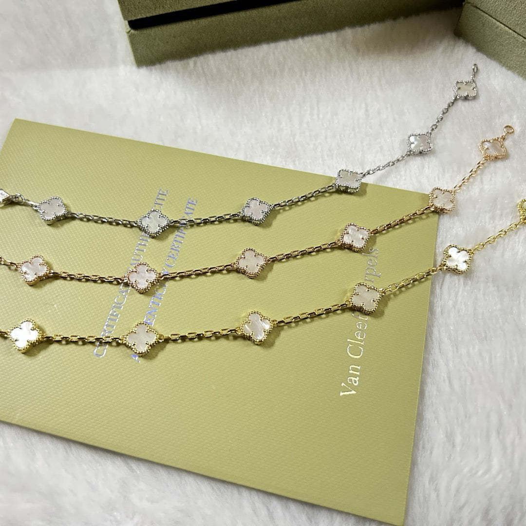 [¡®Dream¡¯]CLOVER 6 MOTIF WHITE MOP BRACELET