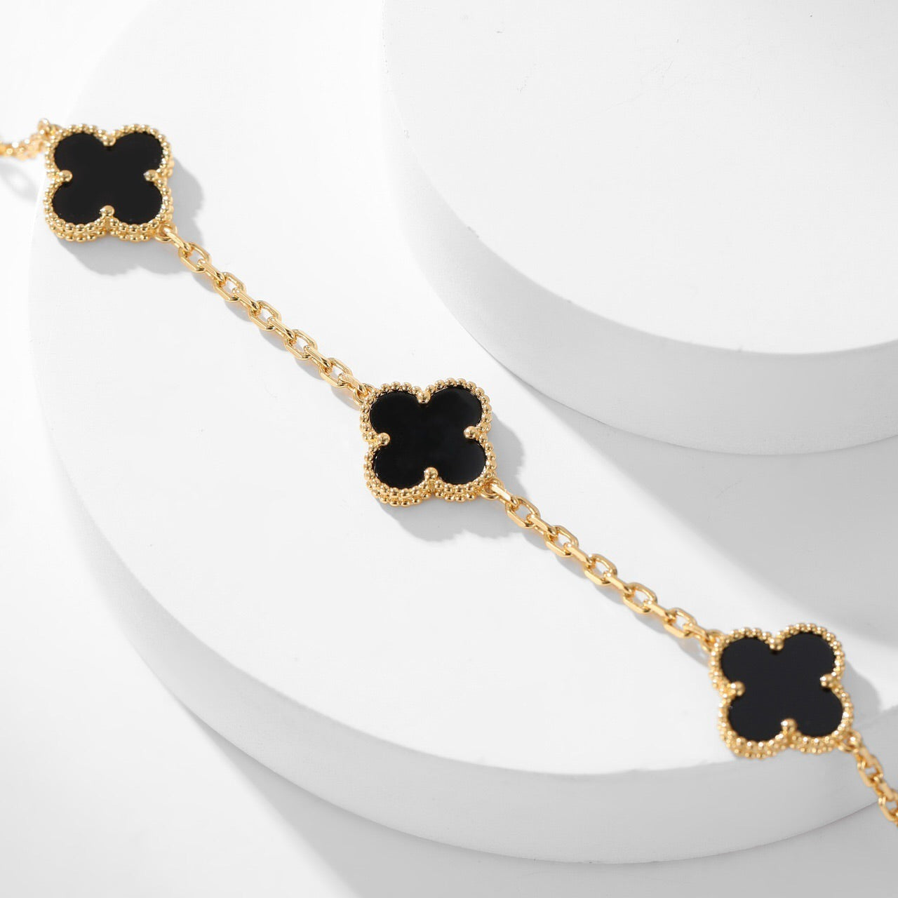 ¡®Dream¡¯CLOVER 10 MOTIFS ONYX NECKLACE