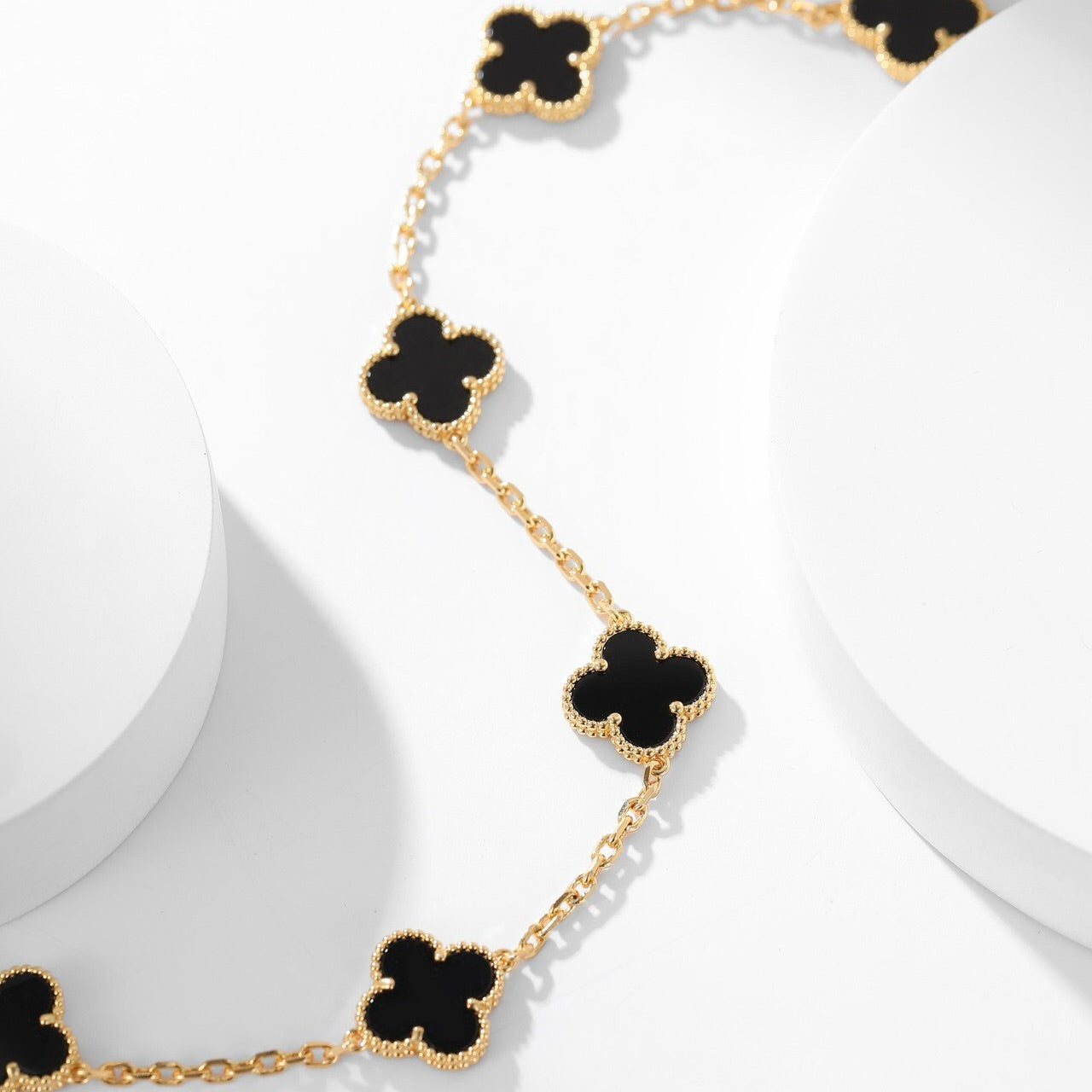 ¡®Dream¡¯CLOVER 10 MOTIFS ONYX NECKLACE