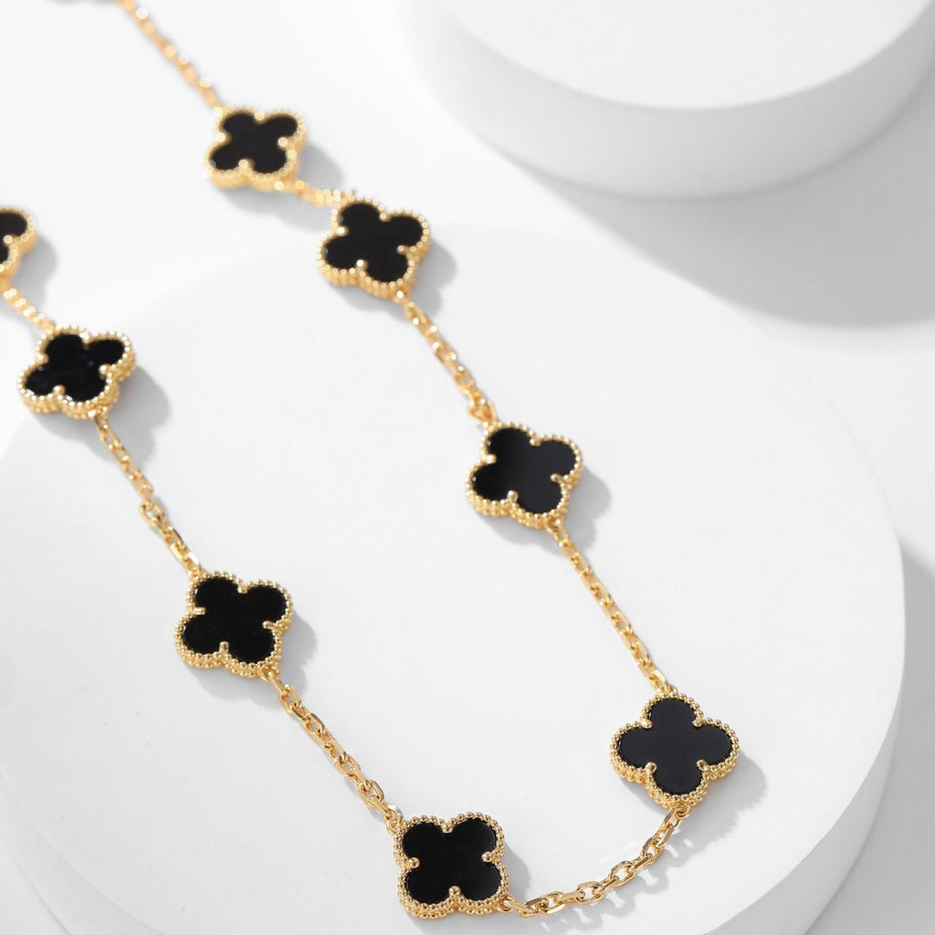 ¡®Dream¡¯CLOVER 10 MOTIFS ONYX NECKLACE
