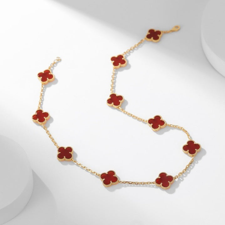 ¡®Dream¡¯CLOVER 10 MOTIFS CARNELIAN NECKLACE