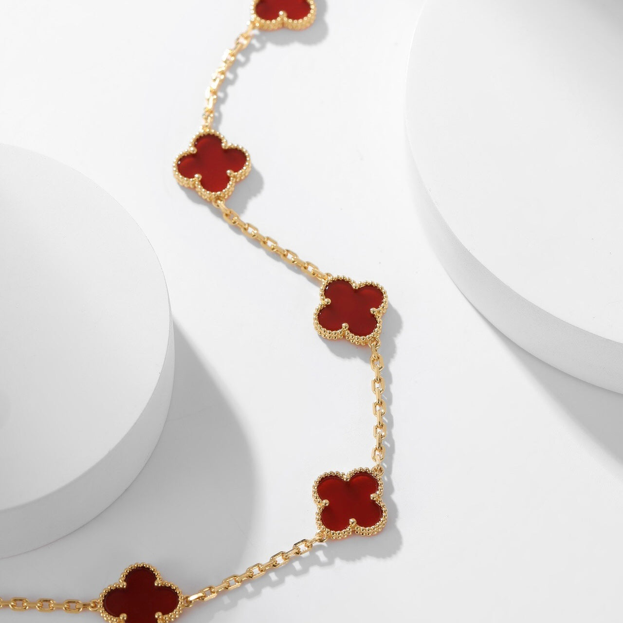 ¡®Dream¡¯CLOVER 10 MOTIFS CARNELIAN NECKLACE