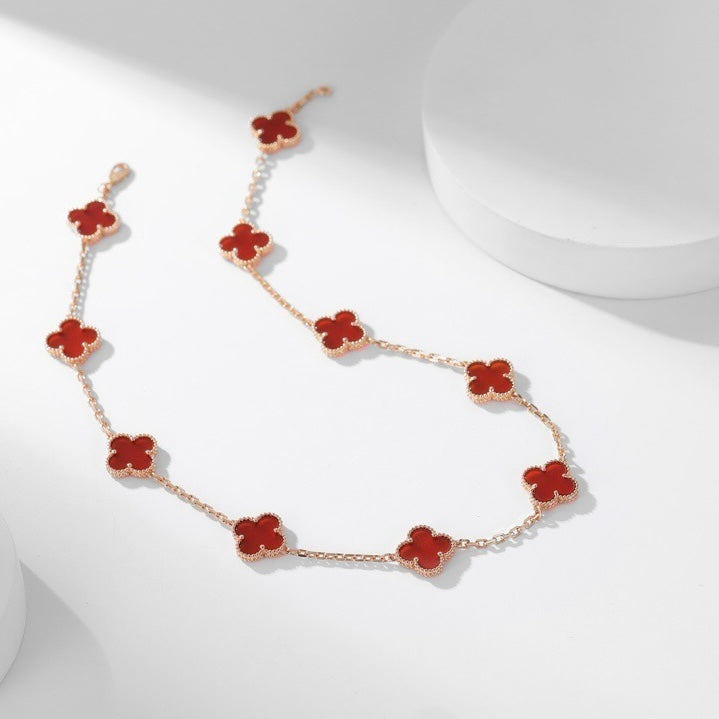 ¡®Dream¡¯CLOVER 10 MOTIFS CARNELIAN NECKLACE