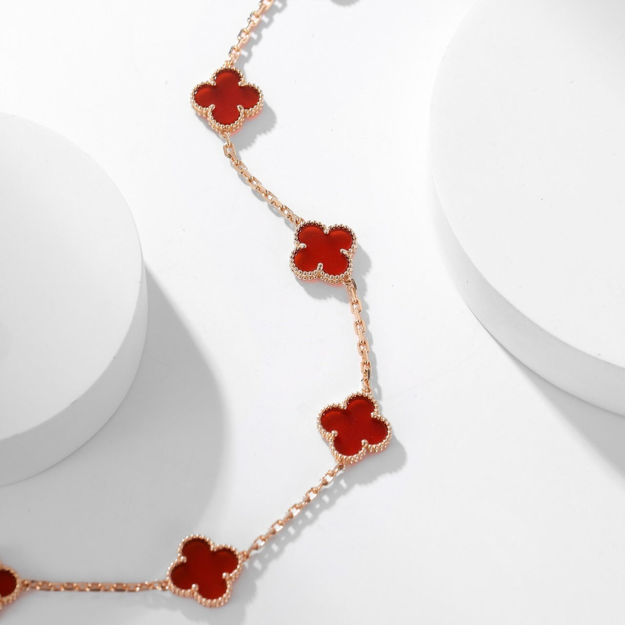 ¡®Dream¡¯CLOVER 10 MOTIFS CARNELIAN NECKLACE
