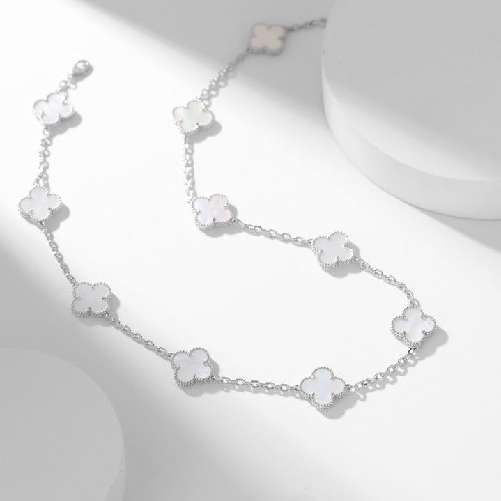 ¡®Dream¡¯CLOVER 10 MOTIFS WHITE MOTHER OF PEARL NECKLACE