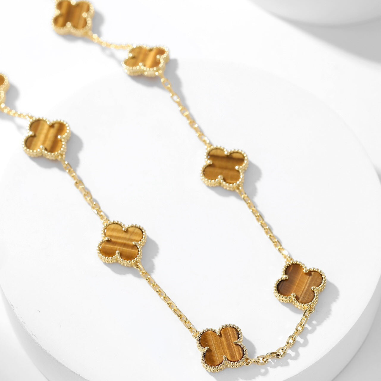 ¡®Dream¡¯CLOVER 10 MOTIFS TIGER EYE NECKLACE