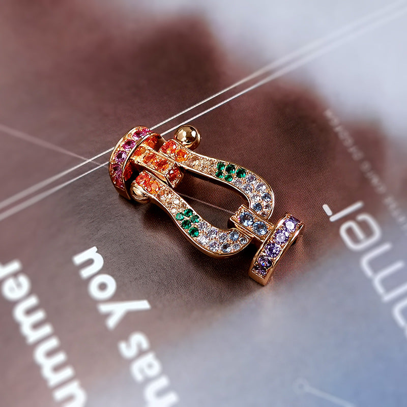 ¡®Dream¡¯FORC LARGE HORSESHOE  COLORED DIAMOND BRACELET SILVER
