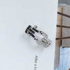 ¡®Dream¡¯FORCE LARGE HORSESHOE BLACK WHITE DIAMOND BRACELET SILVER