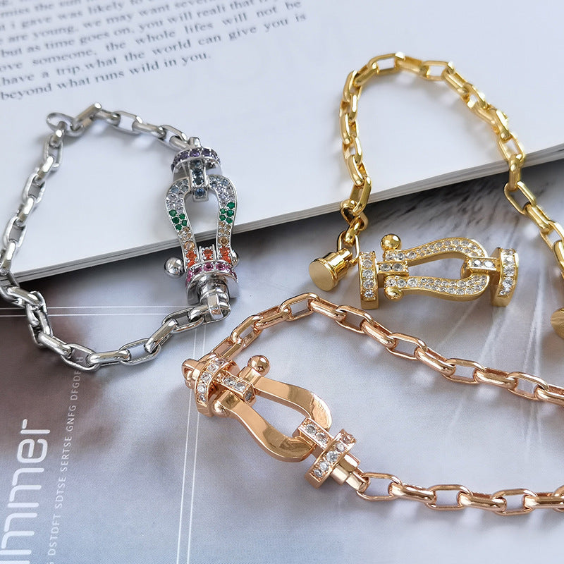 ¡®Dream¡¯FORCE LARGE HORSESHOE CLASP  METAL BRACELET