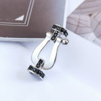 ¡®Dream¡¯FORCE LARGE HORSESHOE BLACK DIAMOND BRACELET SILVER