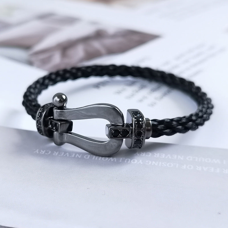 ¡®Dream¡¯FORCE LARGE SERIES HORSESHOE BLACK SAMURAI BRACELET