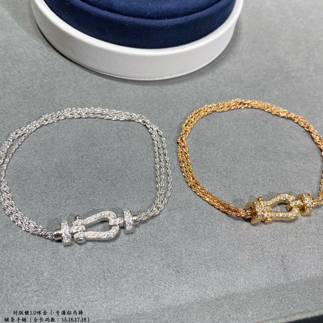 ¡®Dream¡¯FORCE SMALL HORSESHOE  DIAMOND CHAIN ROPE BRACELET