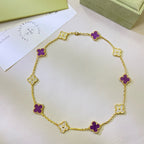 ¡®Dream¡¯CLOVER 10 MOTIVE LILA VIOLETT DIAMANT HALSKETTE