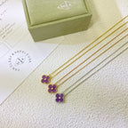 ¡®Dream¡¯CLOVER 15MM DIAMOND  PURPLE VIOLET NECKLACE