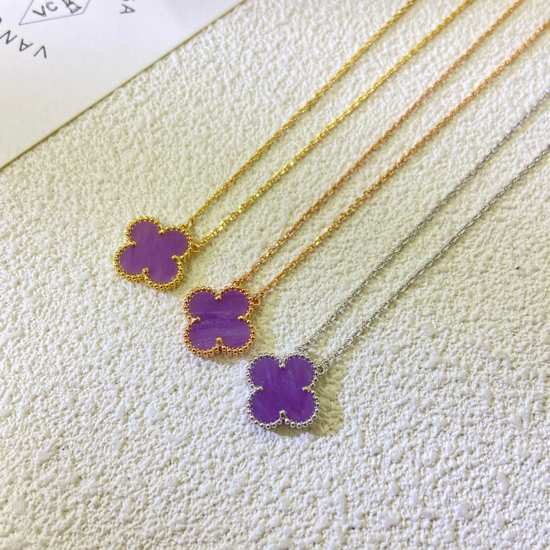 ¡®Dream¡¯CLOVER 15MM  PURPLE VIOLET NECKLACE