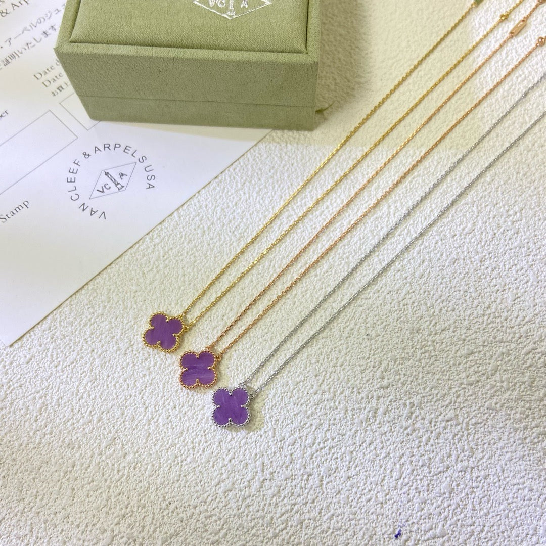 ¡®Dream¡¯CLOVER 15MM  PURPLE VIOLET NECKLACE