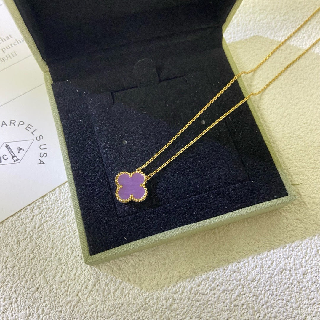 ¡®Dream¡¯CLOVER 15MM  PURPLE VIOLET NECKLACE