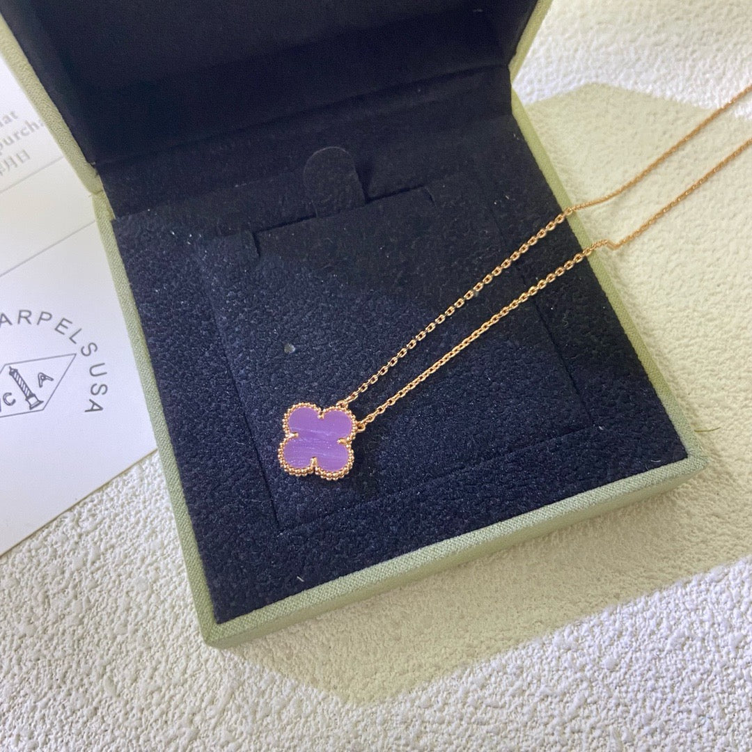 ¡®Dream¡¯CLOVER 15MM  PURPLE VIOLET NECKLACE