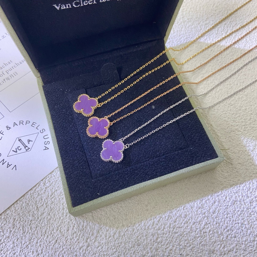 ¡®Dream¡¯CLOVER 15MM  PURPLE VIOLET NECKLACE