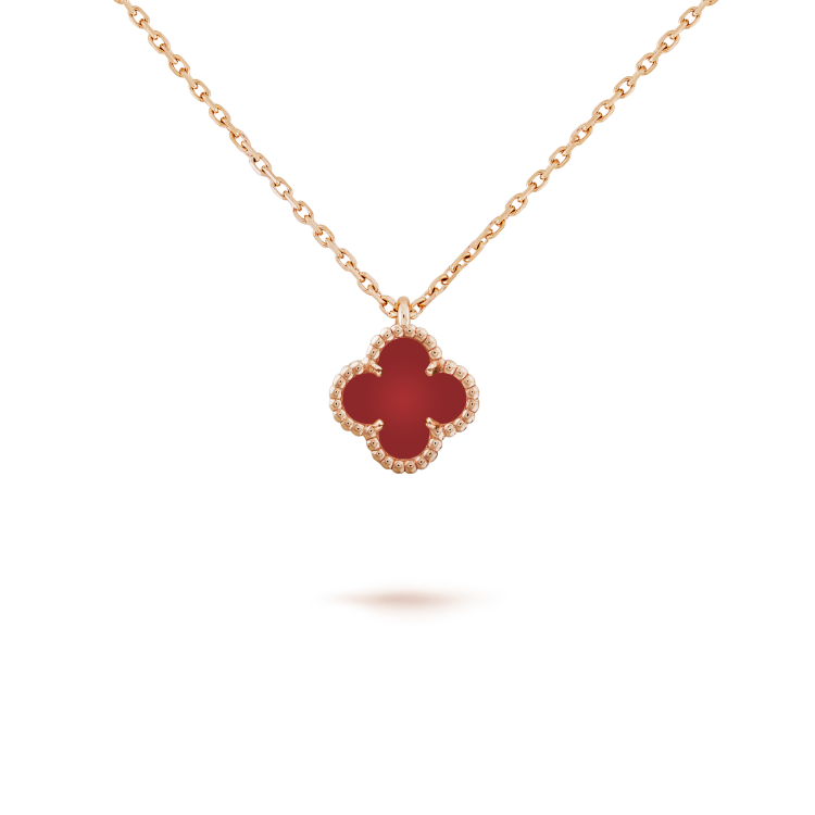 ¡®Dream¡¯CLOVER MINI 9.5MM WHITE CARNELIANS NECKLACE