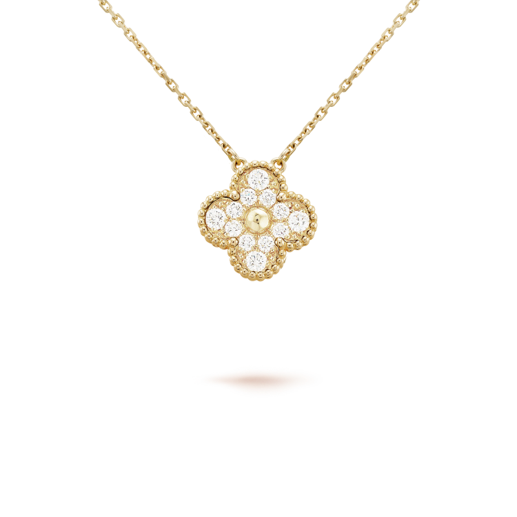 ¡®Dream¡¯CLOVER 15MM DIAMOND SINGLE FLOWER NECKLACE