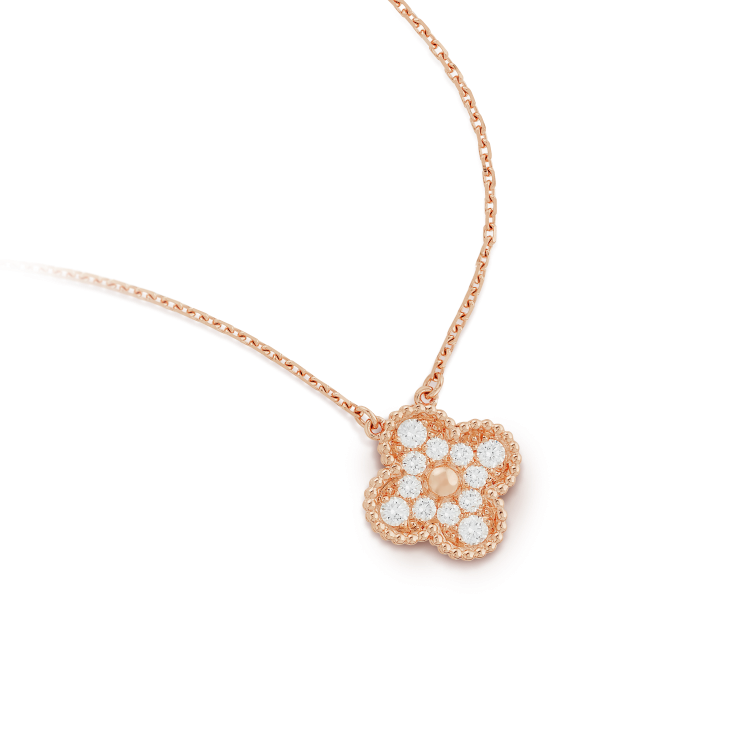 ¡®Dream¡¯CLOVER 15MM DIAMOND SINGLE FLOWER NECKLACE