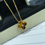 ¡®Dream¡¯CLOVER 15MM DIAMOND AND YELLOW TIGER'S EYE AGATE necklace