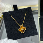 ¡®Dream¡¯CLOVER 15MM DIAMOND AND YELLOW TIGER'S EYE AGATE necklace