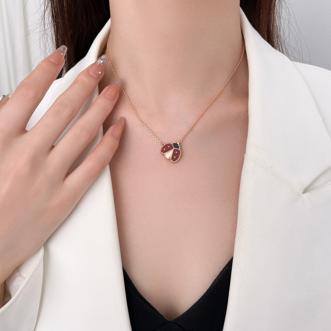 ¡®Dream¡¯LUCKY  CARNELIANS LADYBUG NECKLACE