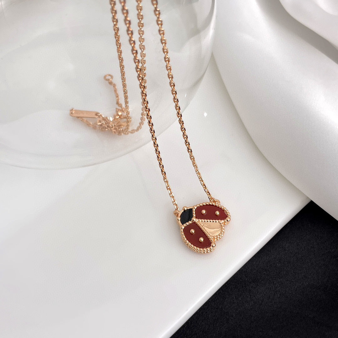 ¡®Dream¡¯LUCKY  CARNELIANS LADYBUG NECKLACE