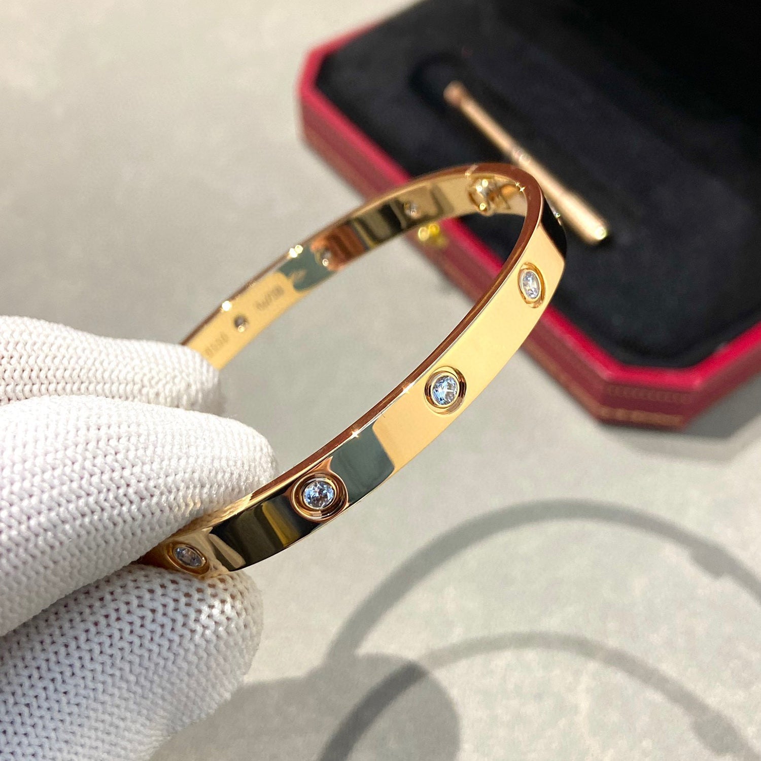 「ドリーム」LOVEブレスレット 6.1MM ダイヤモンド10石