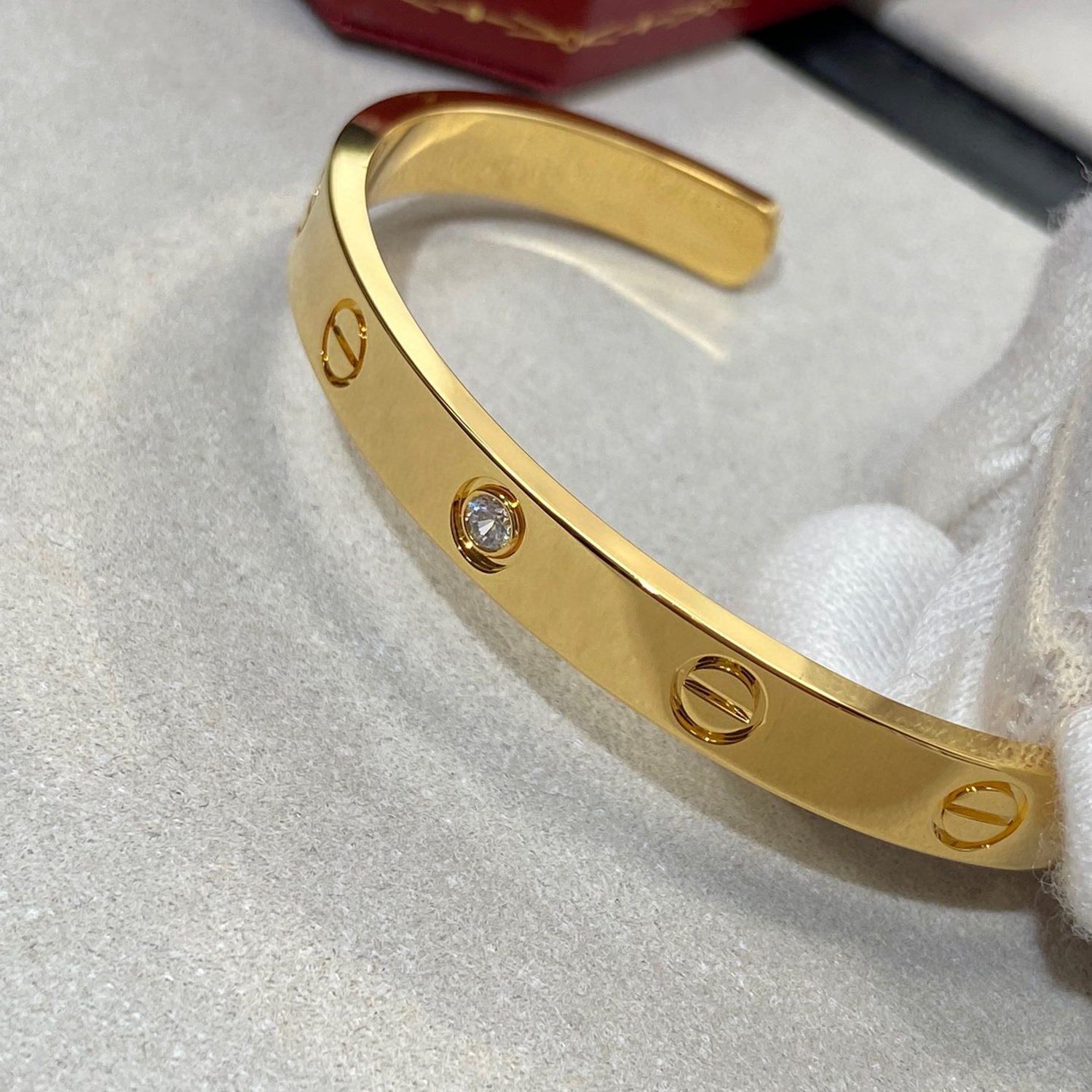 ¡®Dream¡¯LOVE BRACELET 6.1MM 1 DIAMOND OPEN CUFF