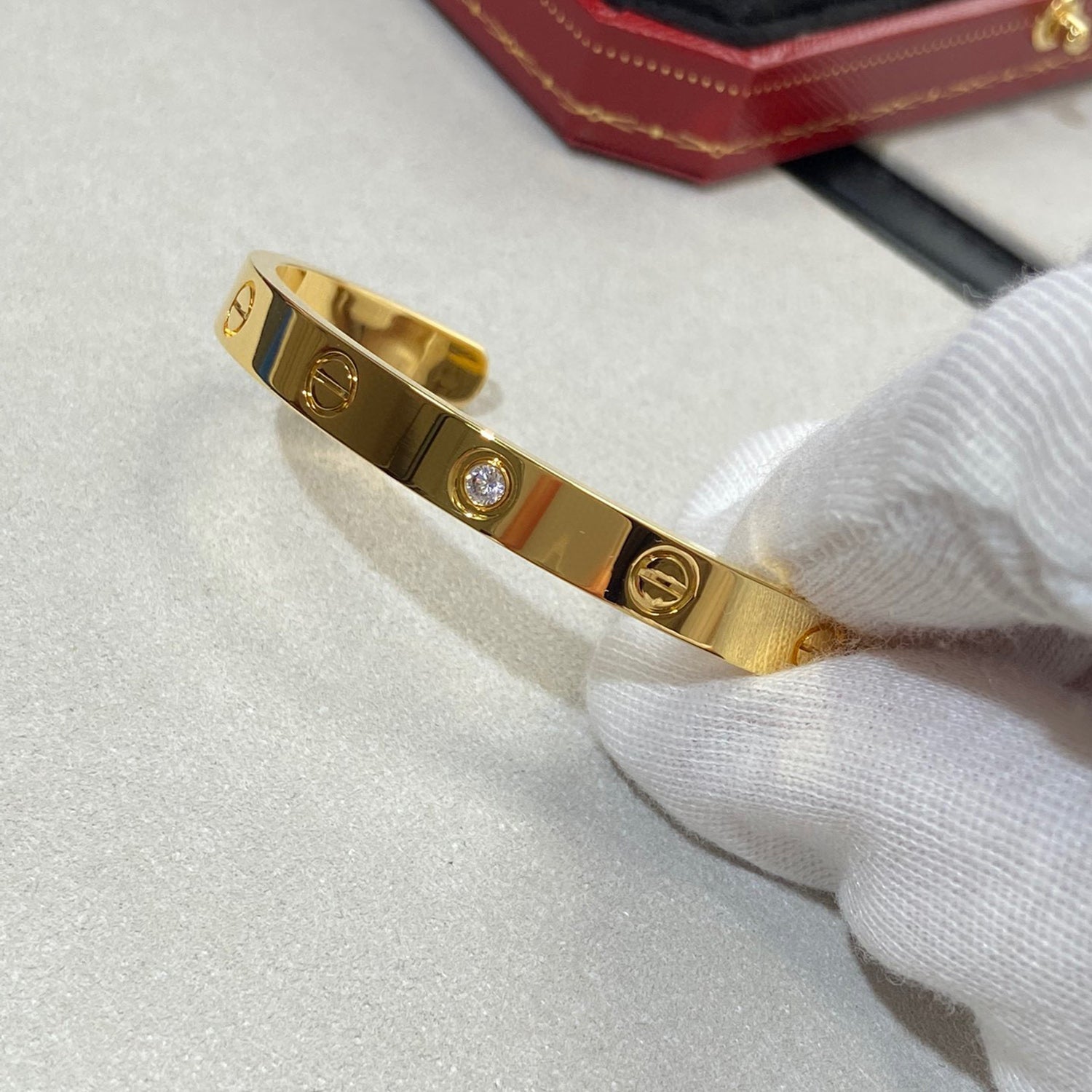 ¡®Dream¡¯LOVE BRACELET 6.1MM 1 DIAMOND OPEN CUFF