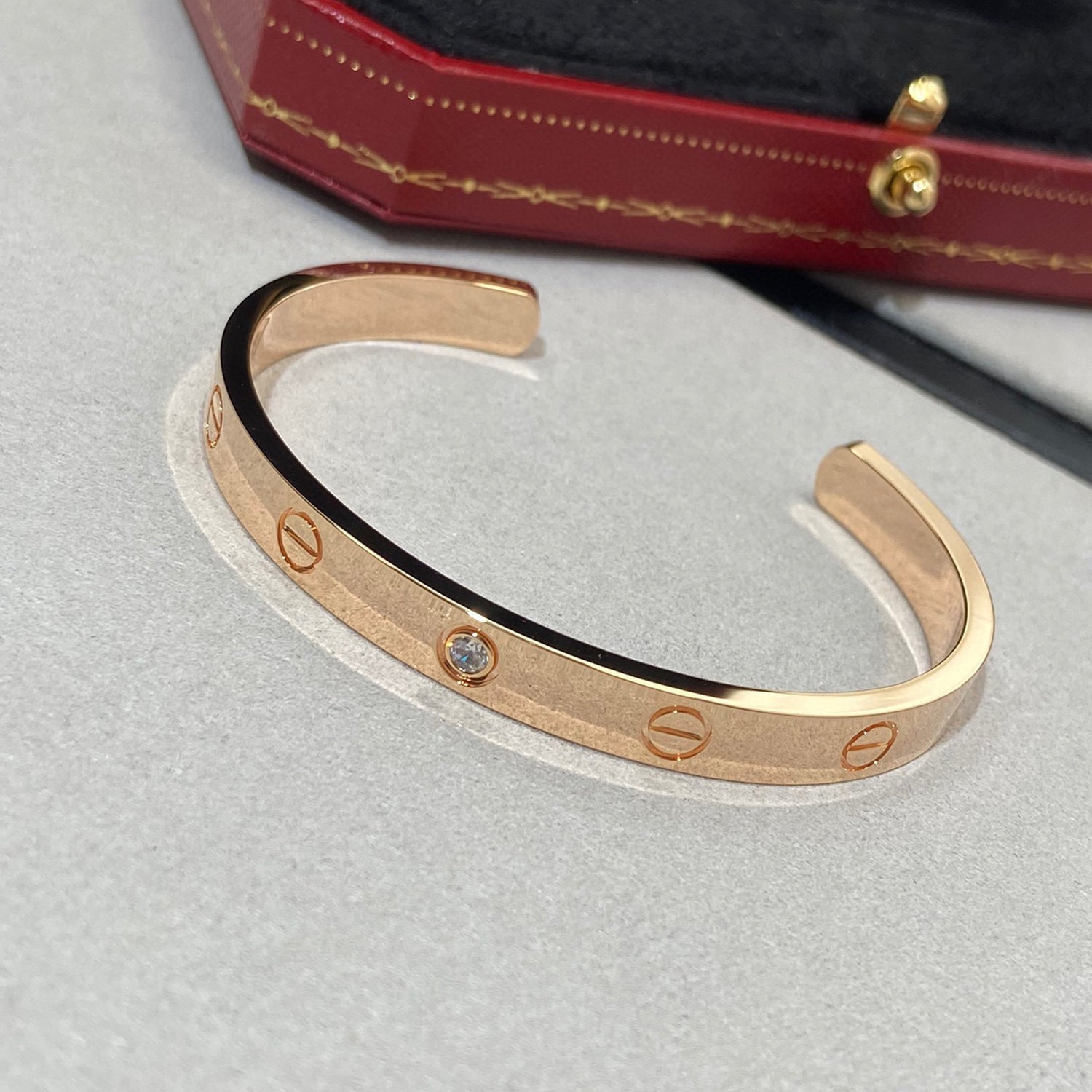 ¡®Dream¡¯LOVE BRACELET 6.1MM 1 DIAMOND OPEN CUFF