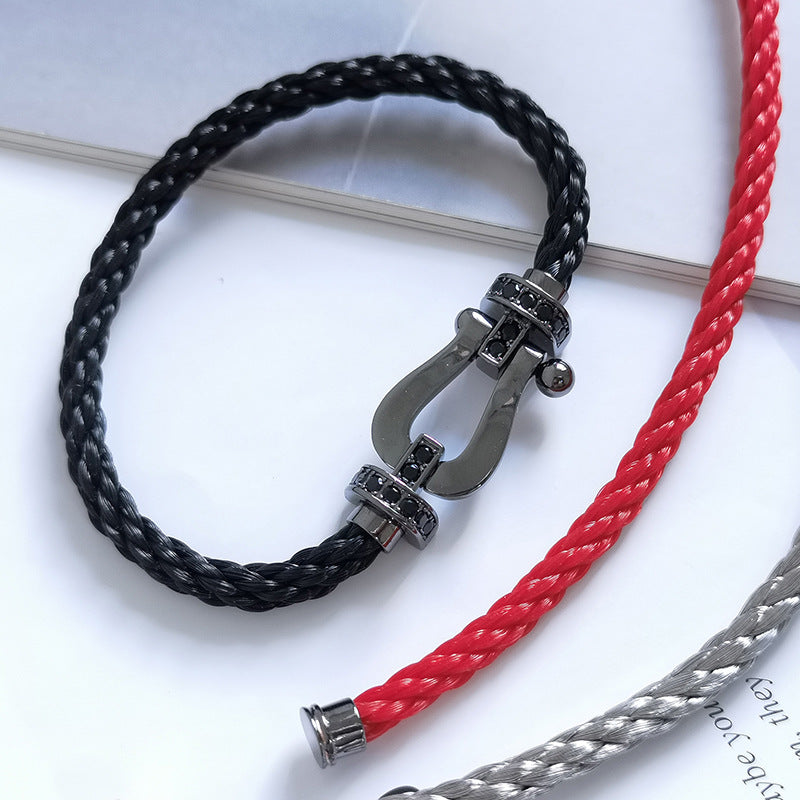 ¡®Dream¡¯FORCE LARGE SERIES HORSESHOE BLACK SAMURAI BRACELET