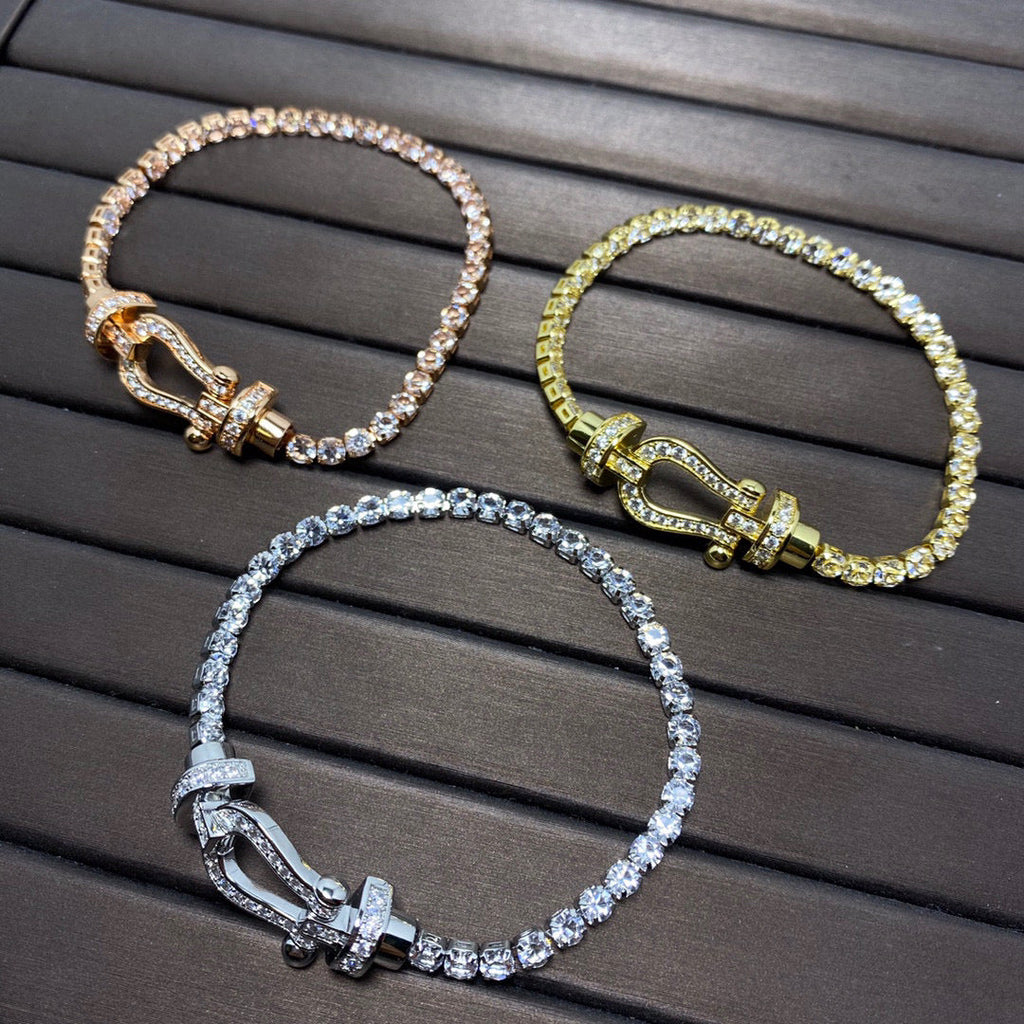 ¡®Dream¡¯FORCE  LARGE HORSESHOE FULL DIAMOND TENNIS BRACELET