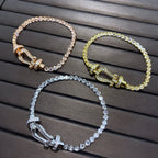 ¡®Dream¡¯FORCE  LARGE HORSESHOE FULL DIAMOND TENNIS BRACELET