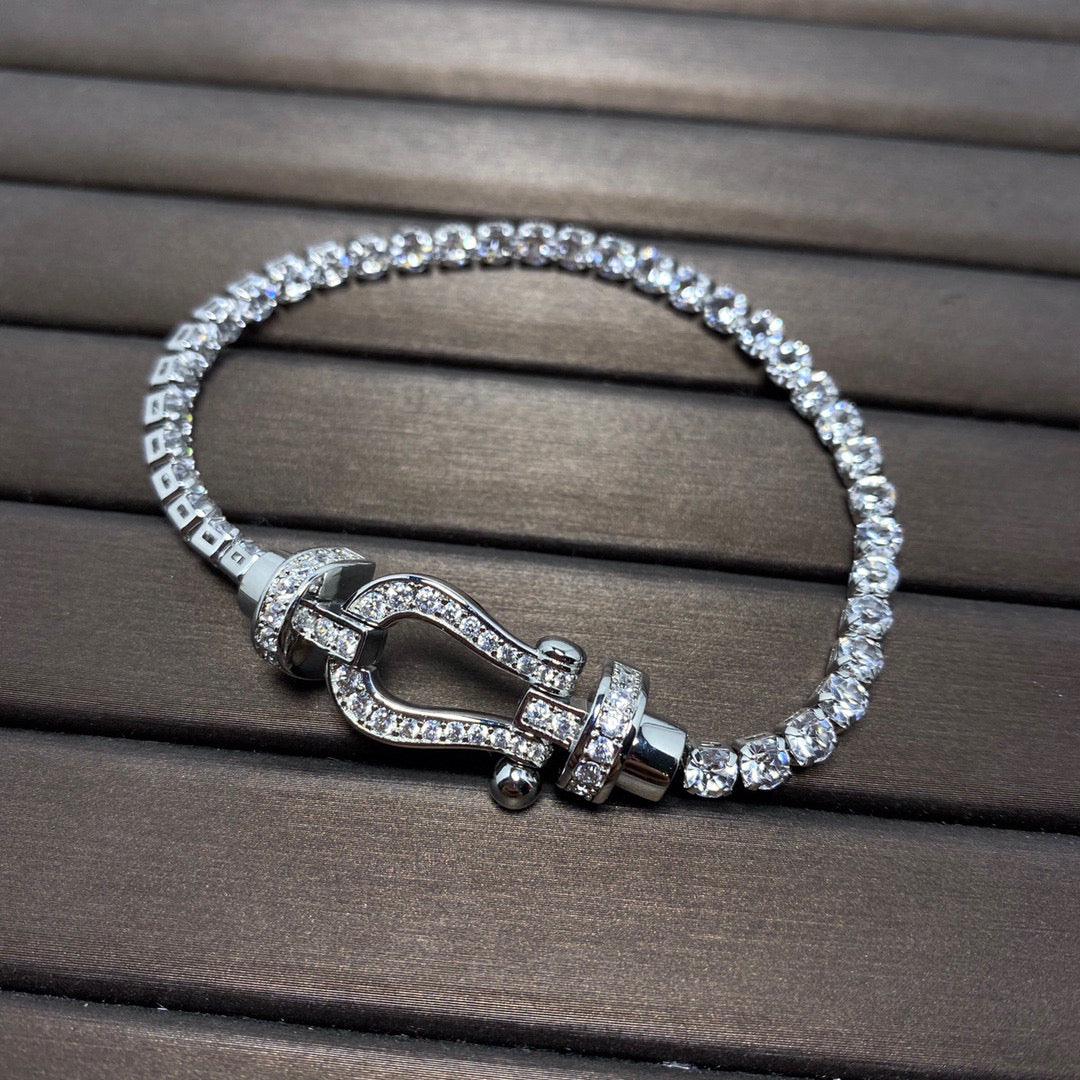 ¡®Dream¡¯FORCE  LARGE HORSESHOE FULL DIAMOND TENNIS BRACELET