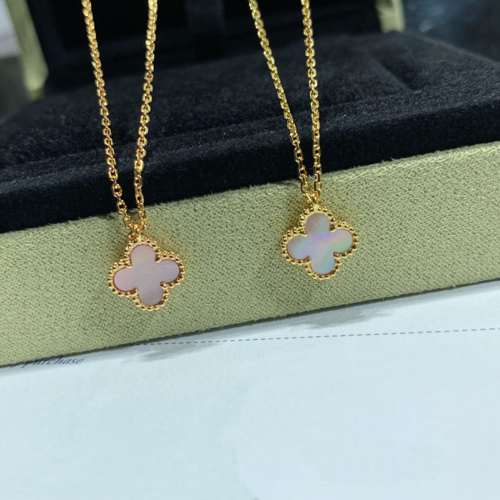 ¡®Dream¡¯CLOVER 15MM PINK MOTHER-OF-PEARL SINGLE FLOWER NECKLACE
