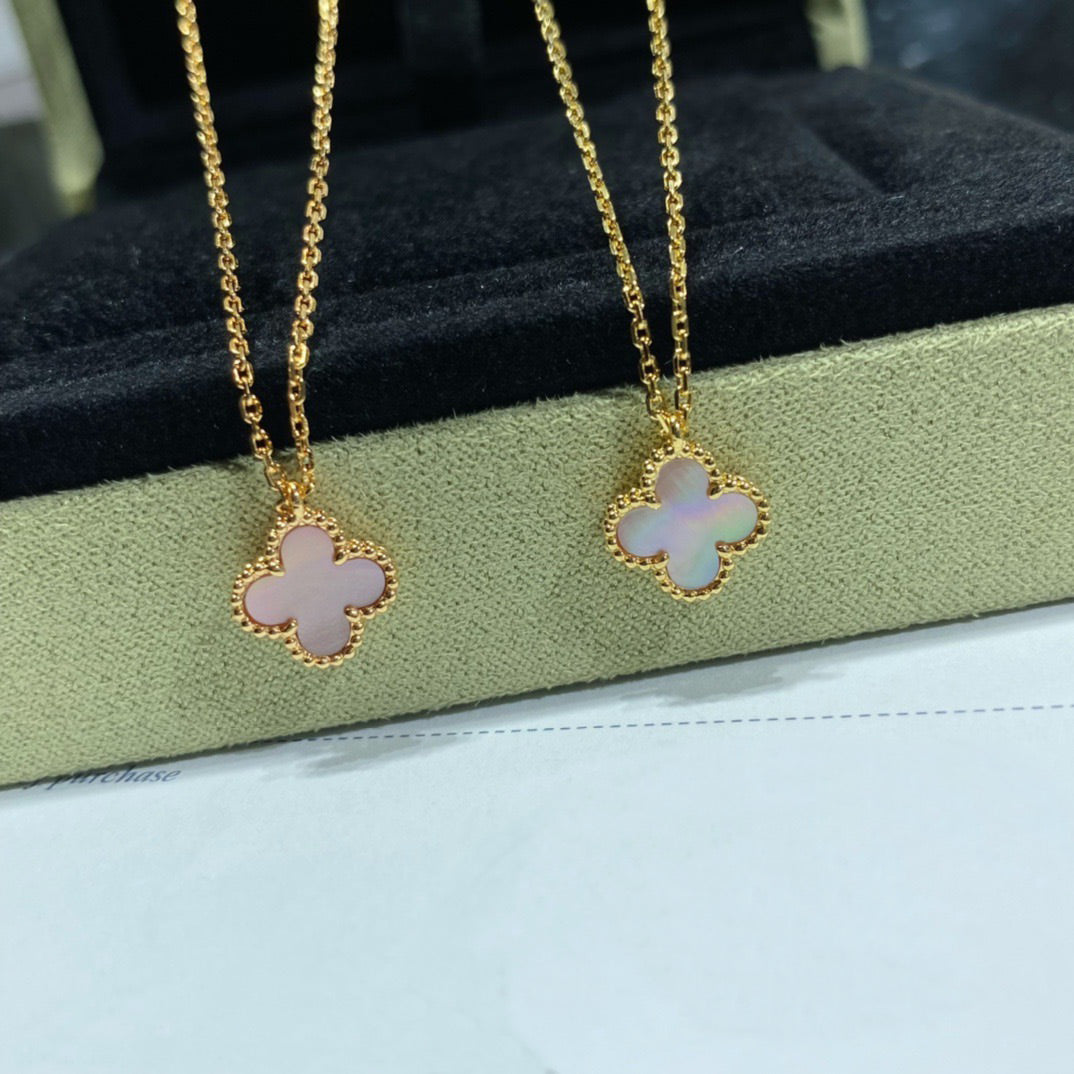 ¡®Dream¡¯CLOVER 15MM PINK MOTHER-OF-PEARL SINGLE FLOWER NECKLACE