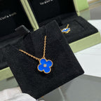¡®Dream¡¯CLOVER 15MM DIAMOND AND BLUE AGATE NECKLACE