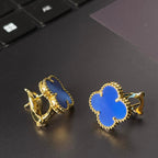 [Traum] GROSSE KLEE (20mm) 1 MOTIV BLAUER PERLMUTT-OHRSTECKER