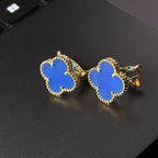 [Traum] GROSSE KLEE (20mm) 1 MOTIV BLAUER PERLMUTT-OHRSTECKER